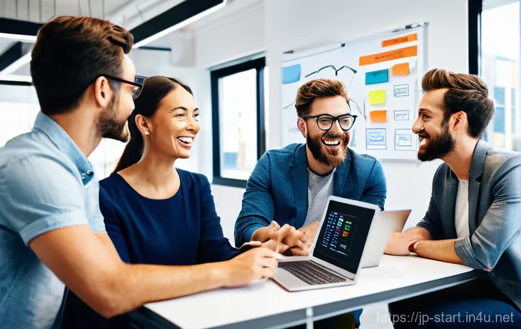 스타트업 마케팅 직무 분석 - **Prompt:** A dynamic, diverse team of startup marketers, comprised of men and women in their late 2...