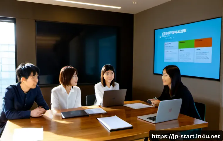 스타트업 마케팅 교육 과정 - Photorealistic startup marketing training workshop in a modern Tokyo coworking space, diverse young ...